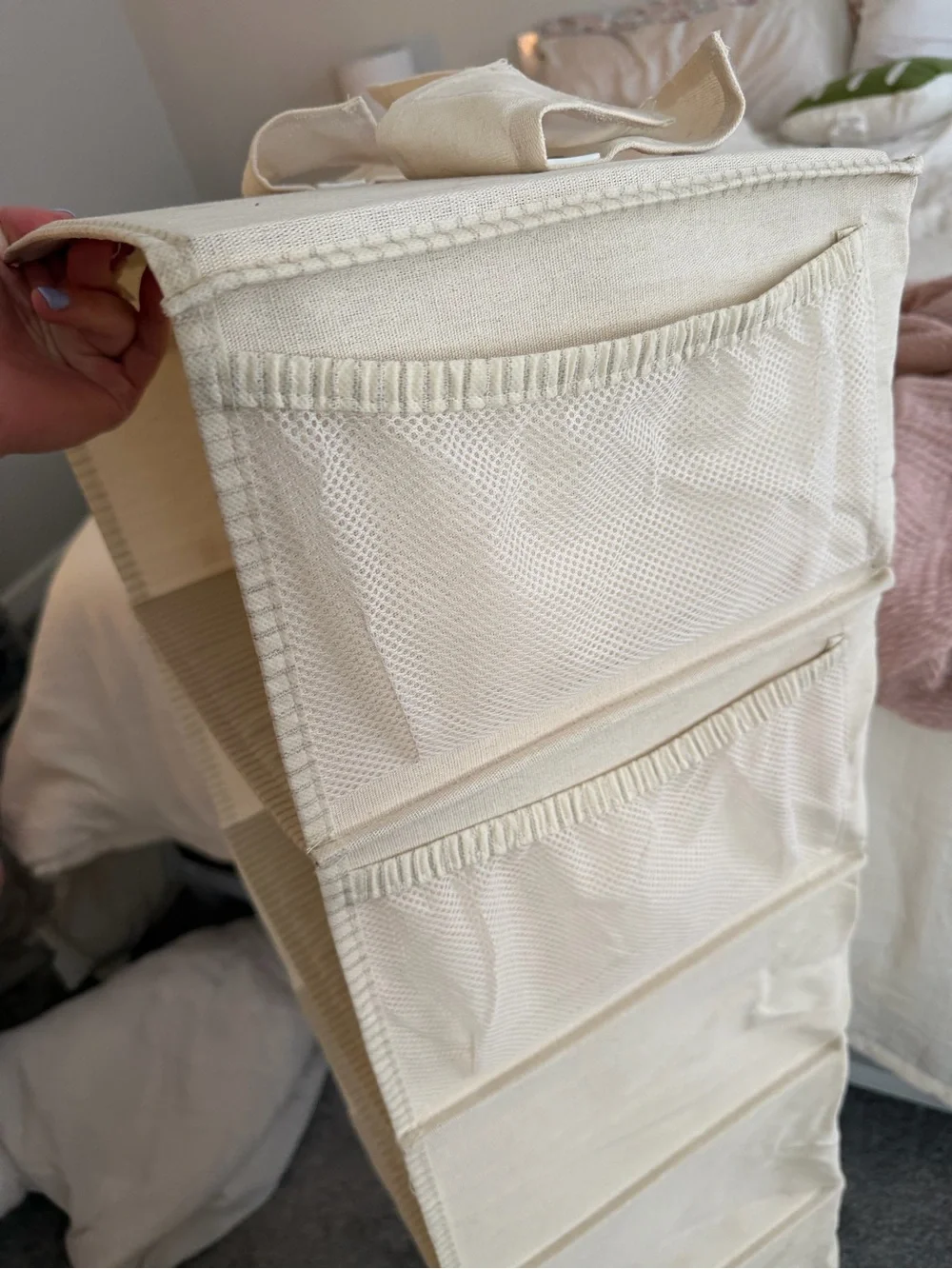 Target Cream Hanging Closet Shelf Organizer